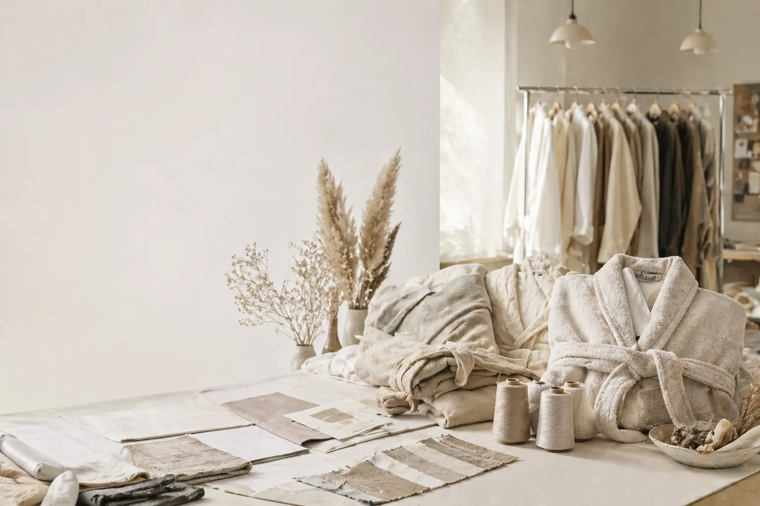 Softextiles bathrobe showroom image for hotel bathrobes, spa robes, and private-label bathrobe programs.