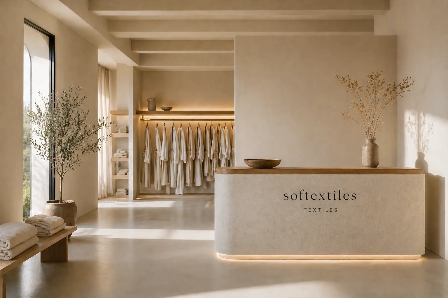 Custom bathrobe showroom image for private-label robe development, sampling, and quotation support.