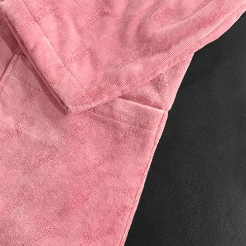 Coral Red Cut Pile Bathrobe - Packaging View, Cotton, Shawl Collar, Pink, 400GSM, Image 8