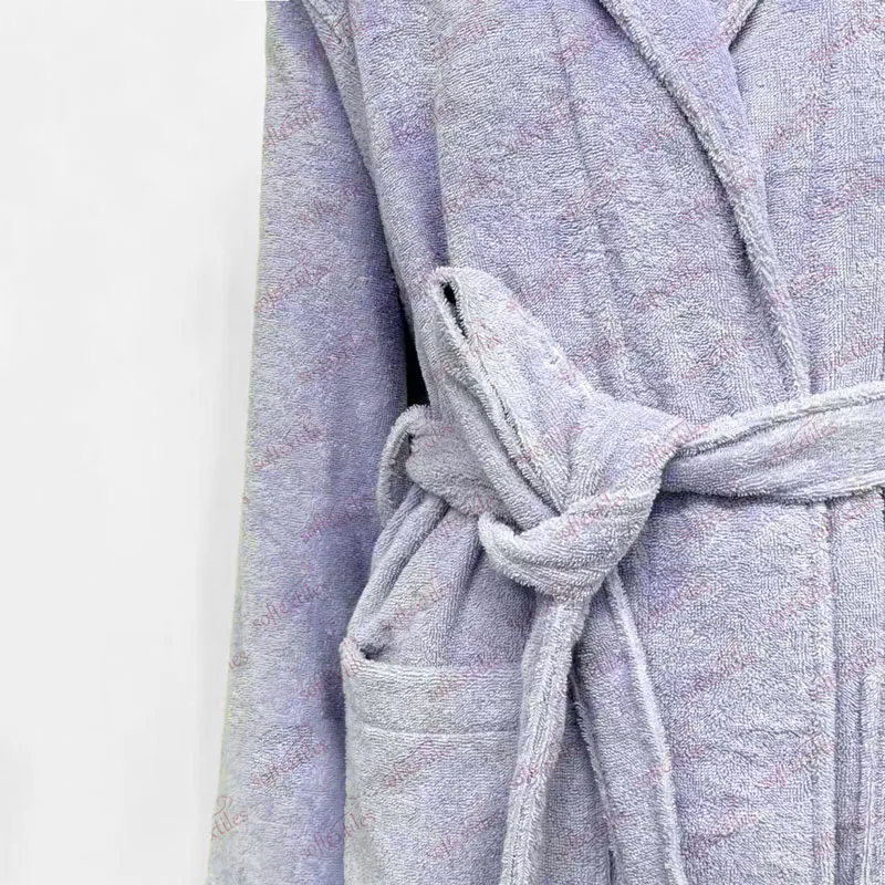 Purple Terry Bathrobe - Detail View, Bamboo, Shawl Collar / Piped Trim, Purple, 350GSM, Image 4