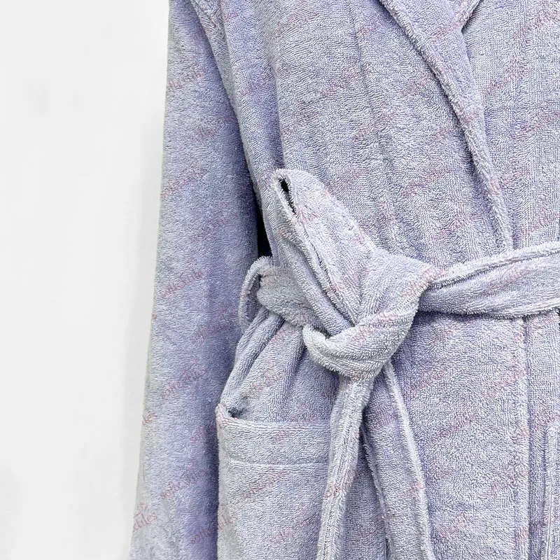 Purple Terry Bathrobe - Detail View, Bamboo, Shawl Collar / Piped Trim, Purple, 350GSM, Image 5