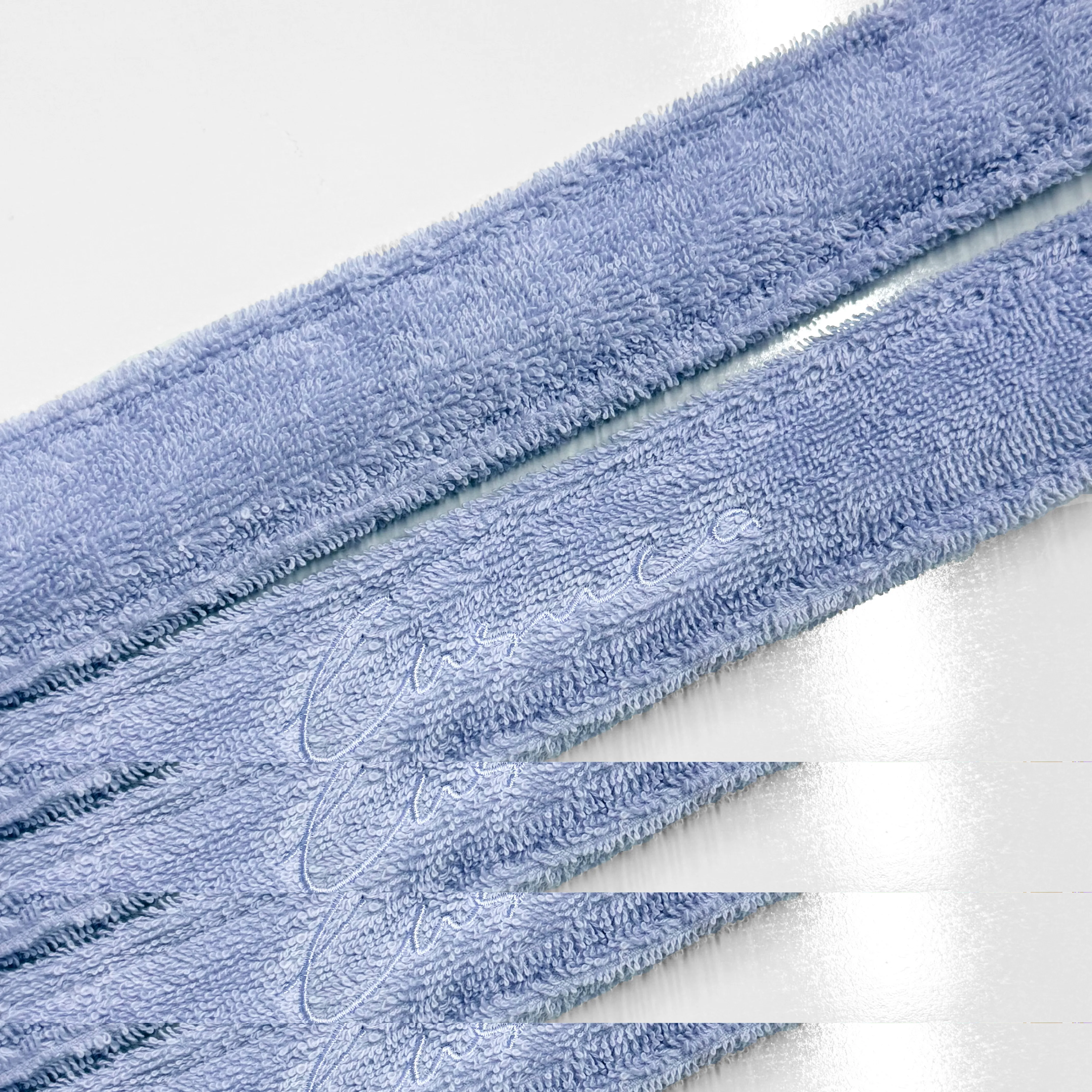 Purple Terry Bathrobe - Fabric Close-Up, Bamboo, Shawl Collar / Piped Trim, Purple, 350GSM, Image 6