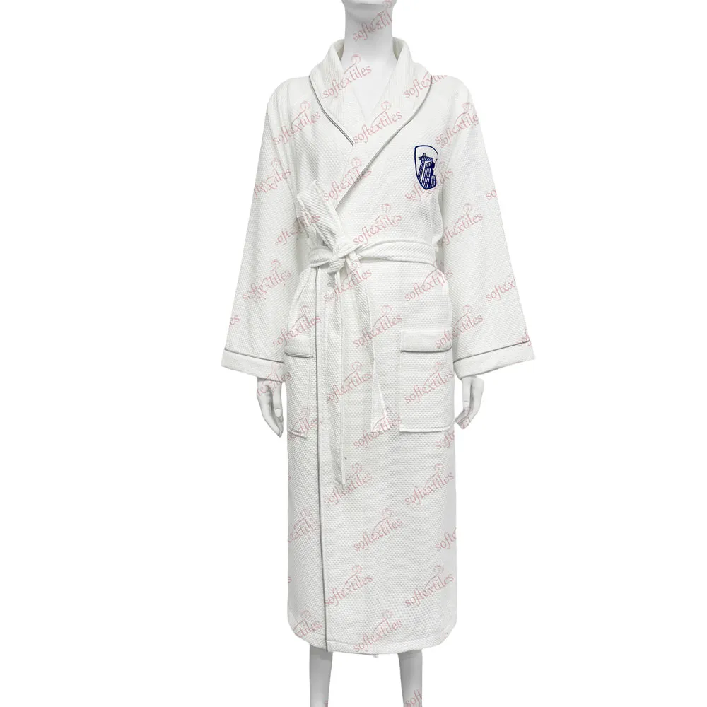 Shoulder Embroidered White Silver Teeth bathrobe hero view, image 1, showing robe silhouette, fit impression, and overall styling.