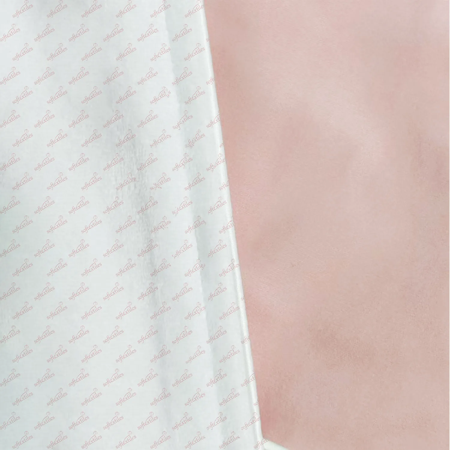 Pink Peach Skin Double Bathrobe - Detail View, Polyester, Shawl Collar / Piped Trim, Pink, 350GSM, Image 7