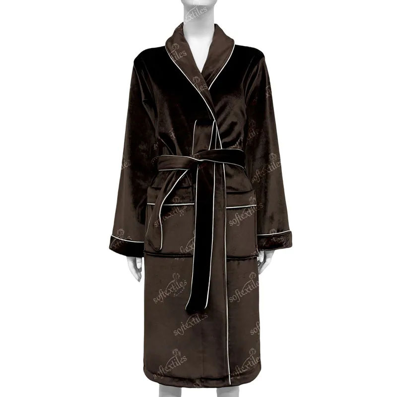 Polyester bathrobe hero view, image 1, showing robe silhouette, fit impression, and overall styling.