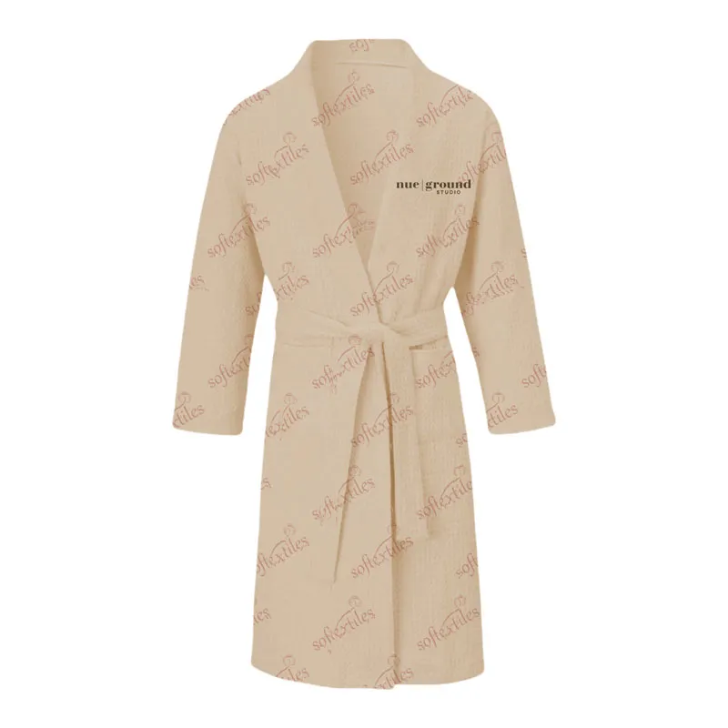 Purple Coral Fleece Kimono Bathrobe - Front View, Polyester, Kimono, Purple, 300GSM, Image 11